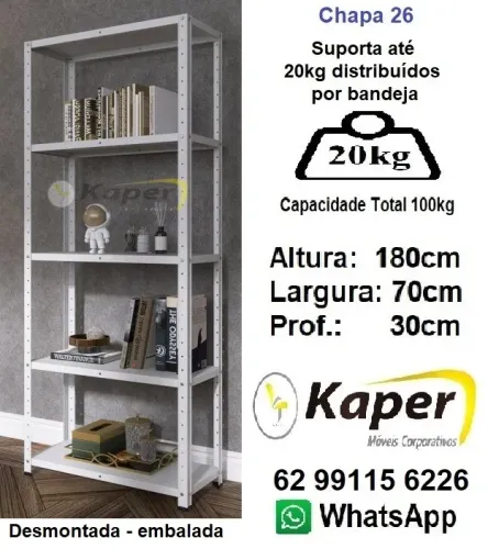 Estante de aço cinza ( produto novo ) promoção - Desmontada- embalada