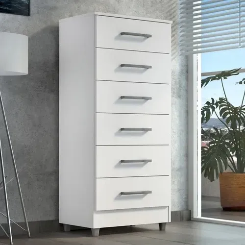 !!! ENTREGA GRATIS !!! Cômoda Helena 6Gav Branco Quarta Divisão