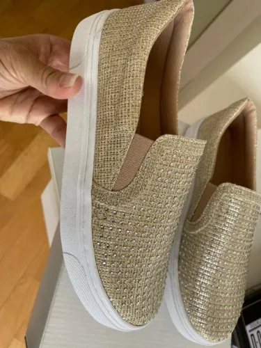 Tênis Slip-On Ouro Dourado Novo