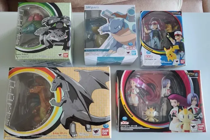 Coleção Pokémon SH Figuarts, D-Arts, Trio do Ash + Treinadores Bandai Tamashii.