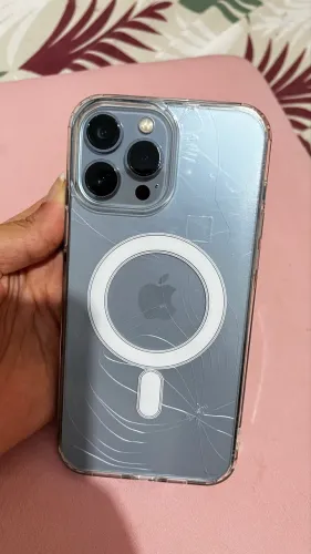 iPhone 13 Pro MAX Azul 256GB FUNDO TRINCADO bateria 100