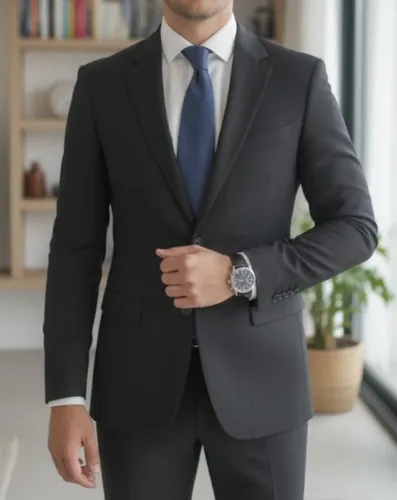 Terno Slim Masculino Traje Social Calça e Paletó Blazer Preto NOVO Nunca Usado