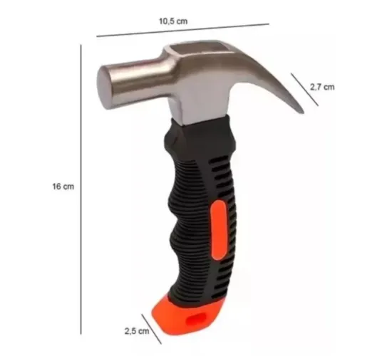 Martelo de cabo curto emborrachado 16 cm