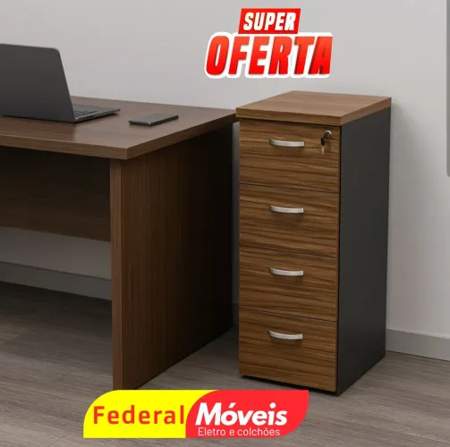 Armário Arquivo com 4 Gavetas 1,27x0,46x0,42 - Qualidade e durabilidade!