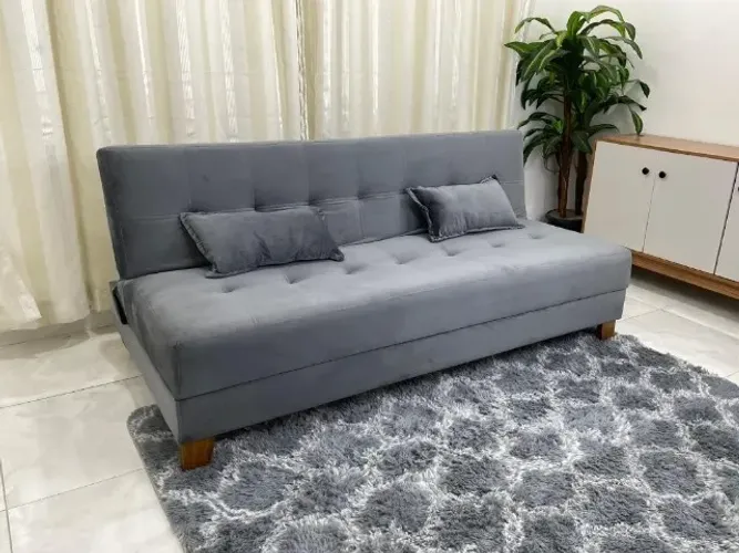 Sofá 4 lugares e Sofá Cama Casal Arpoador Veludo- Produto Novo Entrega Rápida
