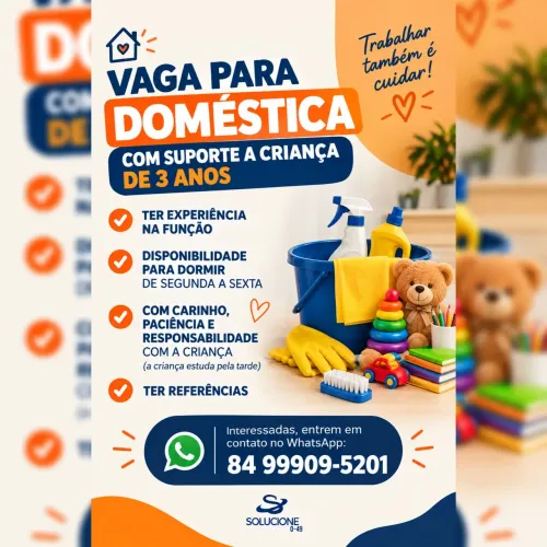 VAGA DOMÉSTICA/BABÁ EM NATAL
