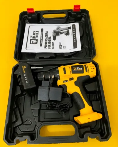 Furadeira Parafusadeira Sem Fio Bateria Tb-12E 12v 3/8 10mm Maleta e Acessórios