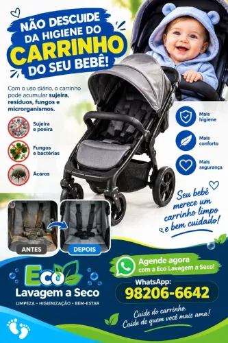 Higienização de carrinho de bebê