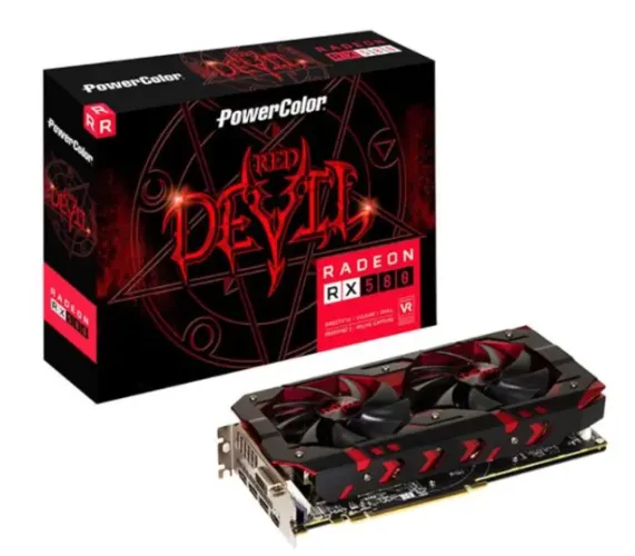Placa de Vídeo Power Color Radeon RX 580 8GB(LACRADA COM NOTA E GARANTIA)