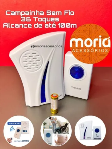 Campainha Sem Fio 38 Sons Controle de Volume