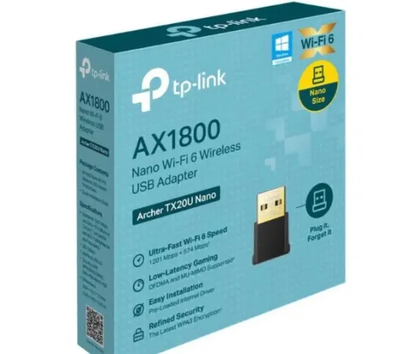 Adaptador Nano Wireless USB Wi-Fi 6 AX1800 - TP-Link Adaptador Nano Wireless USB Wi-Fi 6