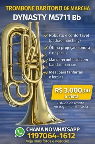 Trombone Barítono de Marcha M5711 Bb Profissional Instrumento Musical