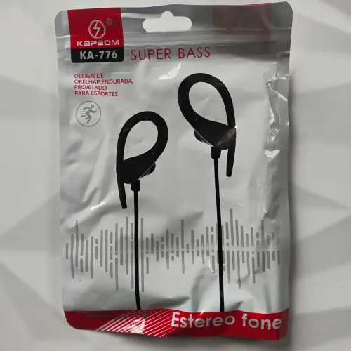 Fone de Ouvido Esportivo Kapbom KA-776 com Gancho de Orelha (Conector P2 3.5mm)