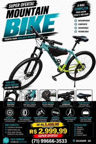 NEGOCIÁVEL MOUNTAIN BIKE DE ÚLTIMA GERAÇÃO ARO 29 100% NOVA E EQUIPADA: PROMOÇÃO!