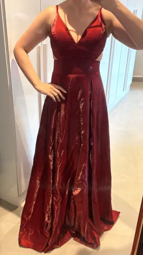 Vestido longo de festa vermelho/ marsala P