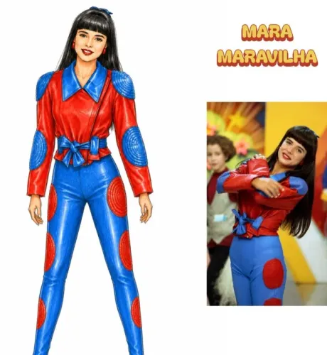 Fantasia Infantil - Detalhes em vermelho e azul