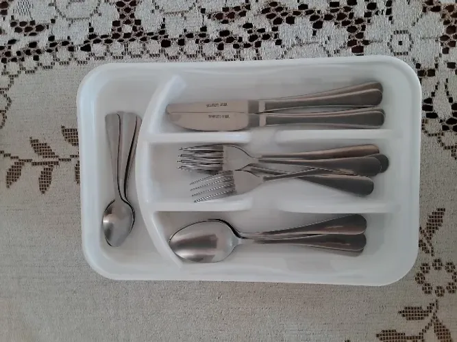 Jogo de Talheres em Aço Inoxidável Stainless Steel - 16 Peças + Organizador