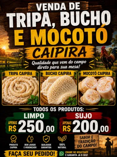 Tripa, bucho e mocotó.