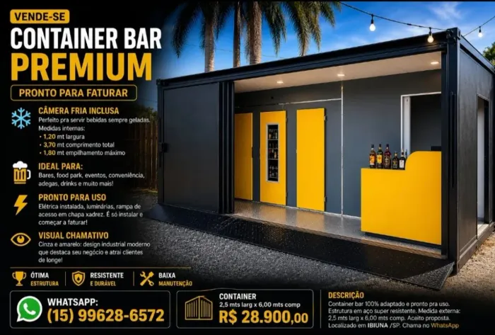 Container Bar Premium - PRONTO PARA FATURAR