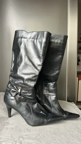 Bota cano longo couro legítimo