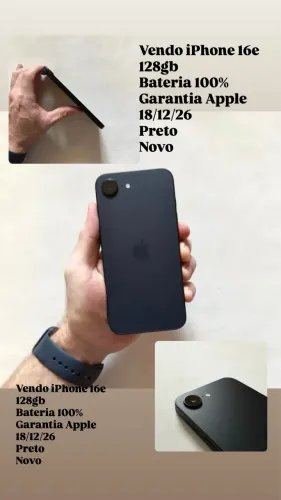 iPhone 16e 128gb com garantia Apple e bateria 100%