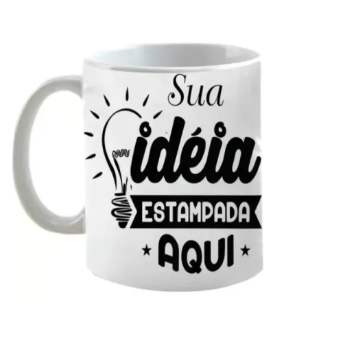 Caneca Personalizada 325ml com Sua Logo, Foto ou Arte | Cerâmica Branca Colorida