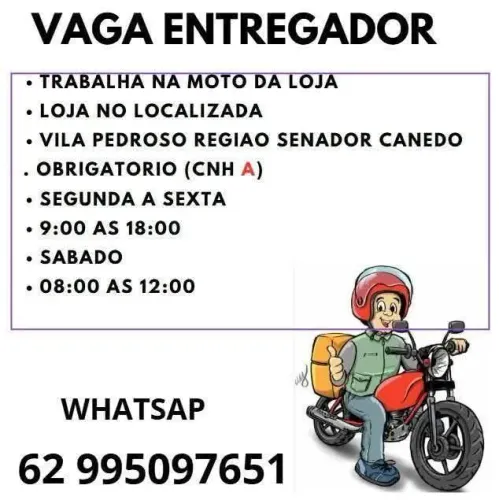 Contrata se entregador