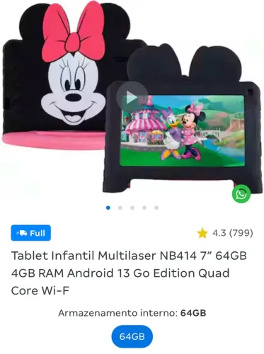 Tablet Infantil da MINNIE Multilaser