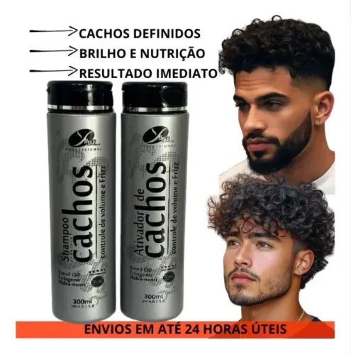 Kit Ativador de Cachos Masculino Brilho Definição Hidratação