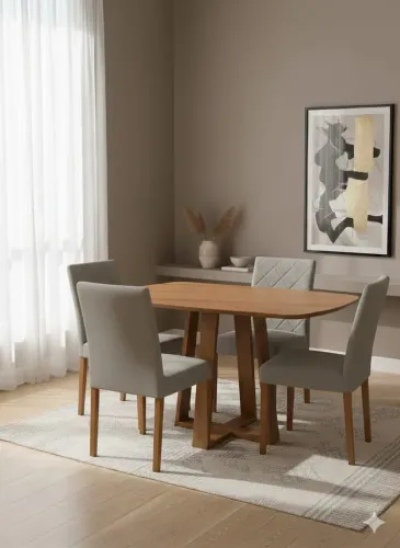 Conjunto Mesa Íris Tempo Laminado 120x80 (Nova Direto Da Fábrica)