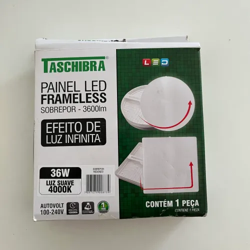 PAINEL LED FRAMELESS SOBREPOR 36W REDONDO 4000K BRANCO NEUTRO 