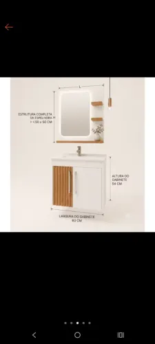 Conjunto de gabinete para banheiro com pia