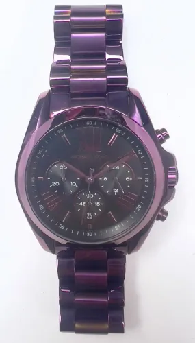 Relogio Mk Feminino Roxo Metálico