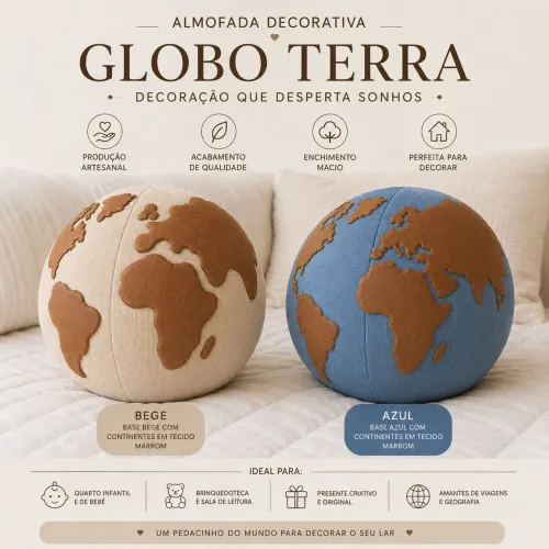 Almofada Globo Terra 30cm 
