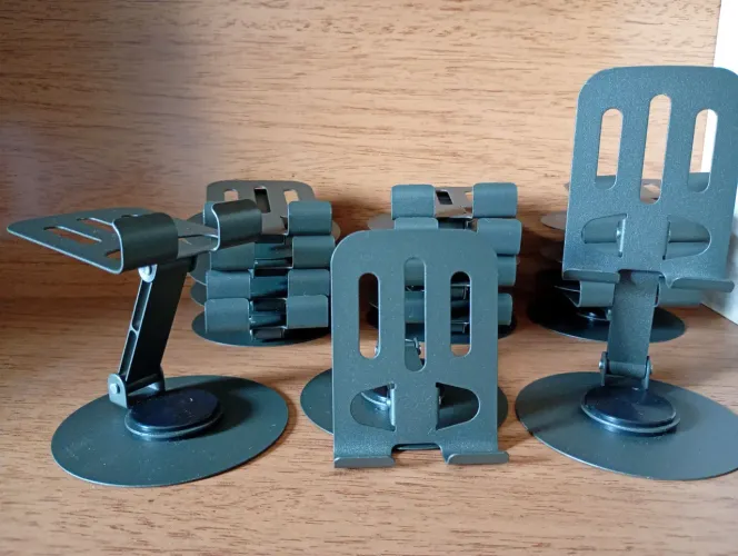 16 Suporte Expositor Alumínio Base Rotativa Preto Articulado Celular Novo