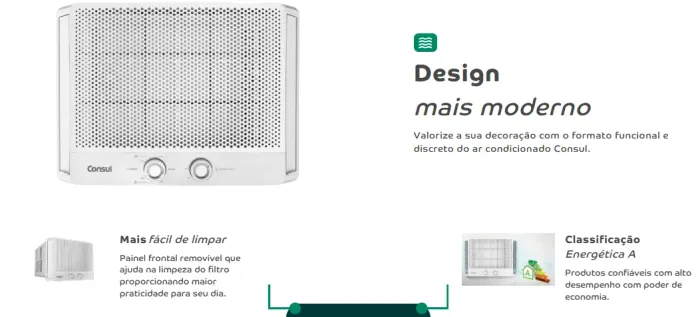 AR CONDICIONADO CONSUL JANELA 7500 BTUS GELA MUITO SEPERTINA COBRE NOVO NOTA GAR. 01 ANO