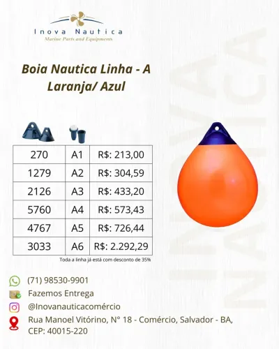 Boia Náutica Linha - A Laranja/ Azul