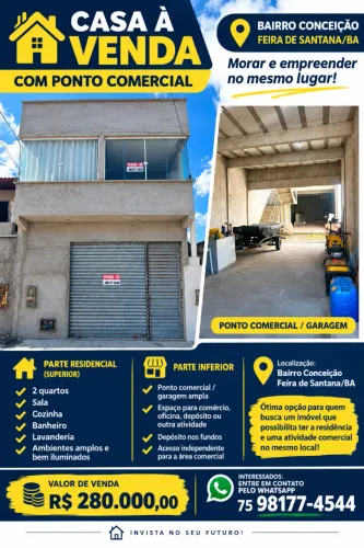 ? CASA À VENDA COM PONTO COMERCIAL-CONCEIÇÃO 2