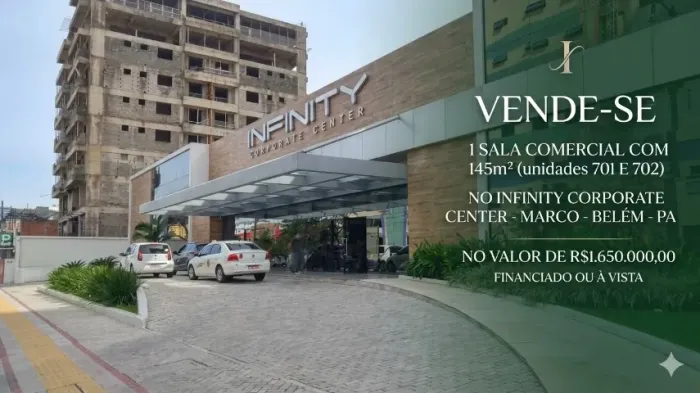 Moura Gestor Imobiliario Vende Uma Sala com 145m2(701 e 702) no Infinity Corporate Centter
