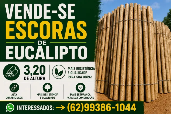 Escora de eucalipto para laje de casa