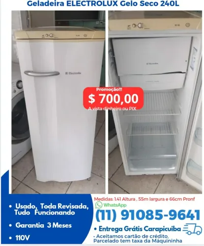 Geladeira $ 700,00 ELECTROLUX 240L, Entrega Grátis Carapicuiba