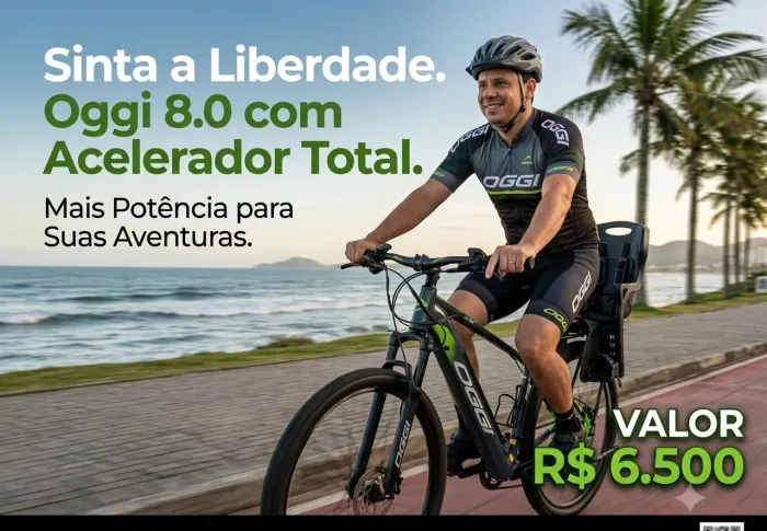 Título: Bicicleta Elétrica Oggi Big Wheel 8.0 - Com Acelerador - Impecável!