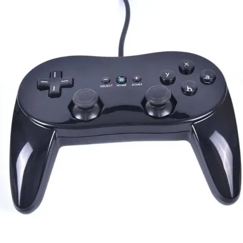 Controle clássico (preto) compatível com Nintendo® Wii (usar em Wii Remote) dispensa barra