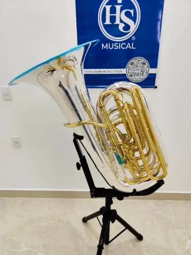Tuba 5/4 Hs Musical TB1 Sib - Prata c/ Laqueado - Nova R$29.900,00 -Troco - Parcelo 18x