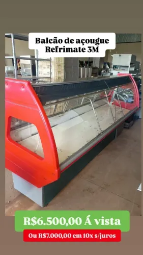BALCÃO AÇOUGUE REFRIMATE 3M USADO 3 MESES DE GARANTIA