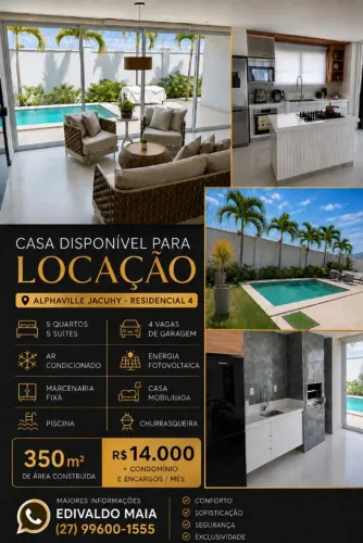 Casa Mobiliada para Locação no Alphaville Jacuhy - Residencial 4