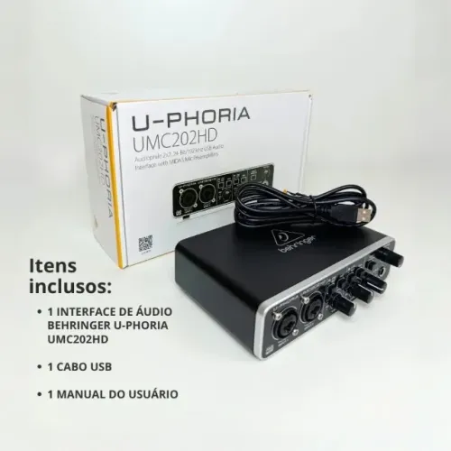 Interface De Áudio Behringer U-phoria Umc202hd (Nova na Caixa + Nota Fiscal)