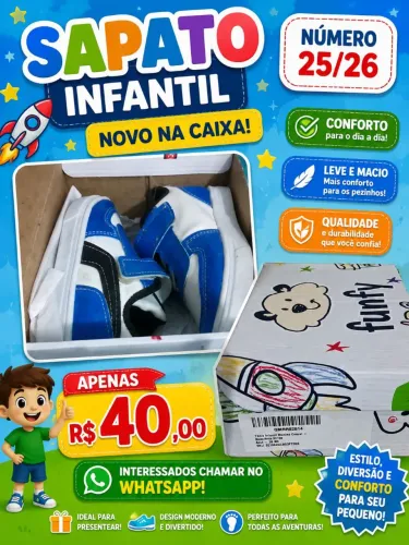Sapato infantil 25/26. Novo