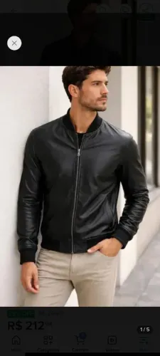 Jaqueta Masculina, Couro Sintético.