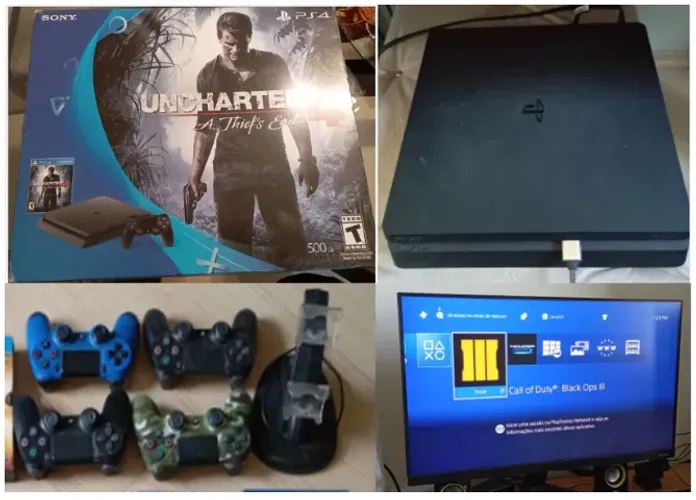 Ps4 Slim c/ HDR e 500gb c/ 2 Jogos